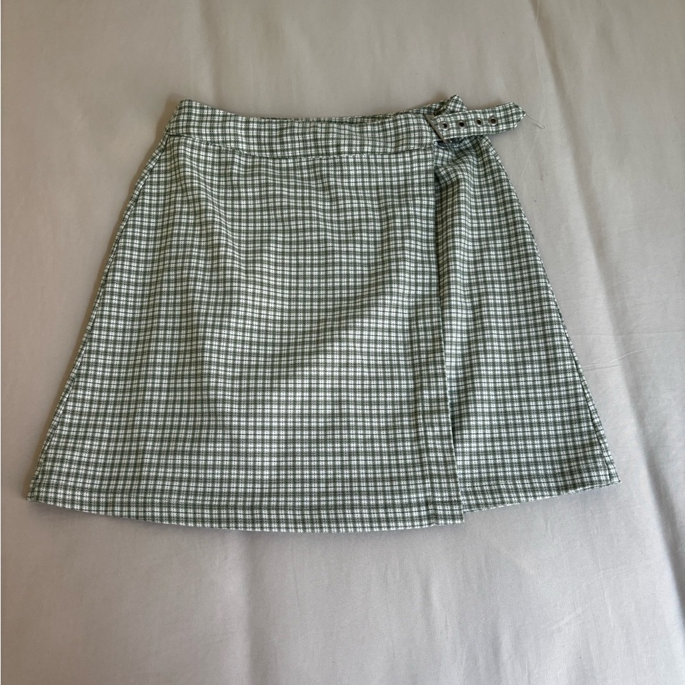 Brandy Melville Green Plaid Skirt